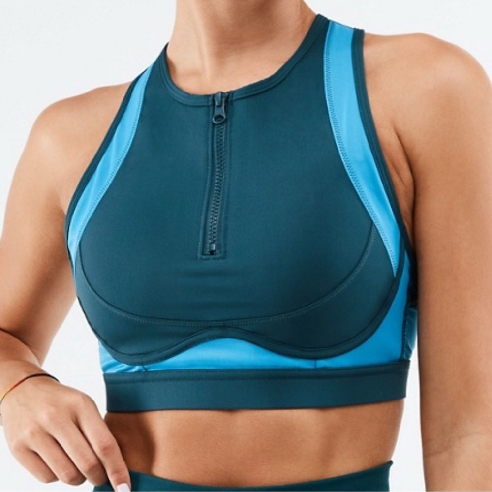 Fabletics Blare Zip Front High Impact Sports Bra Size XL